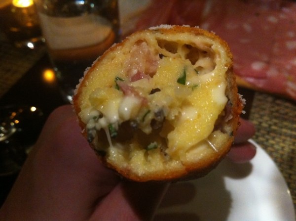 Prosciutto and parmesan fritters from Accademia di Vino