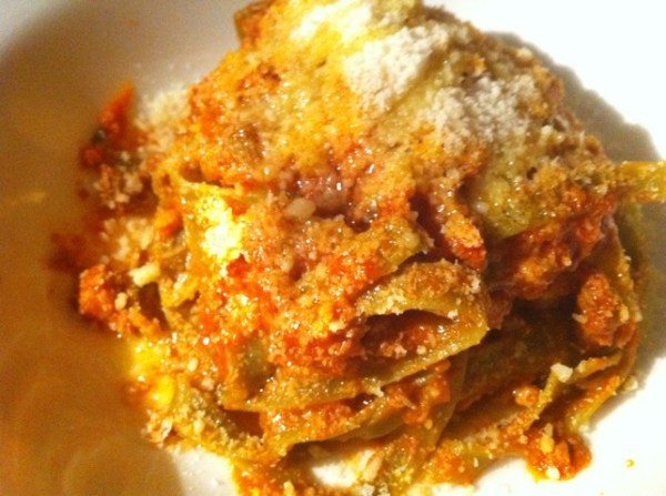 Rigatoni bolognese at Accademia di Vino